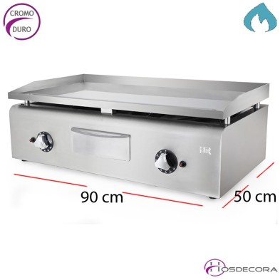 Plancha de gas para asar CROMO 10.6 KW- 15mm.