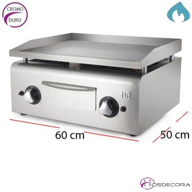 Plancha a gas de cocer CROMO 68.2 KW 15mm.