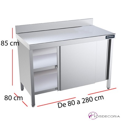 Mesa con puertas encimera mural f80 - Largo de 80 a 280 cm