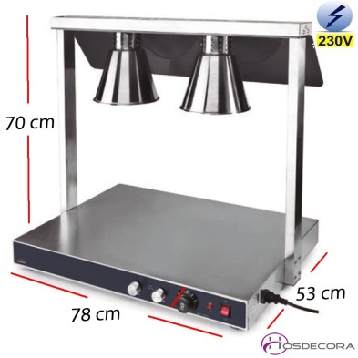 Placa vitroceramica rapida 2000W- 39x32 cm