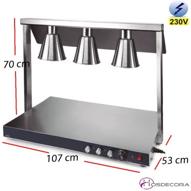 Calienta Platos con ámparas halógenas 500 W