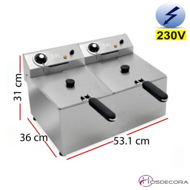 Freidora eléctrica doble 6+6L  4.2+4.2 KW