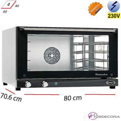 Horno de convección con 4 bandejas de 60x40 cm. XF043-DOMEN