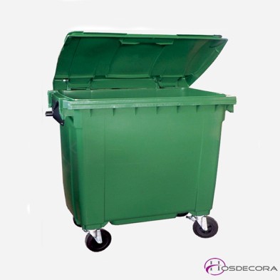 Contenedor de desperdicios con tapa y ruedas
