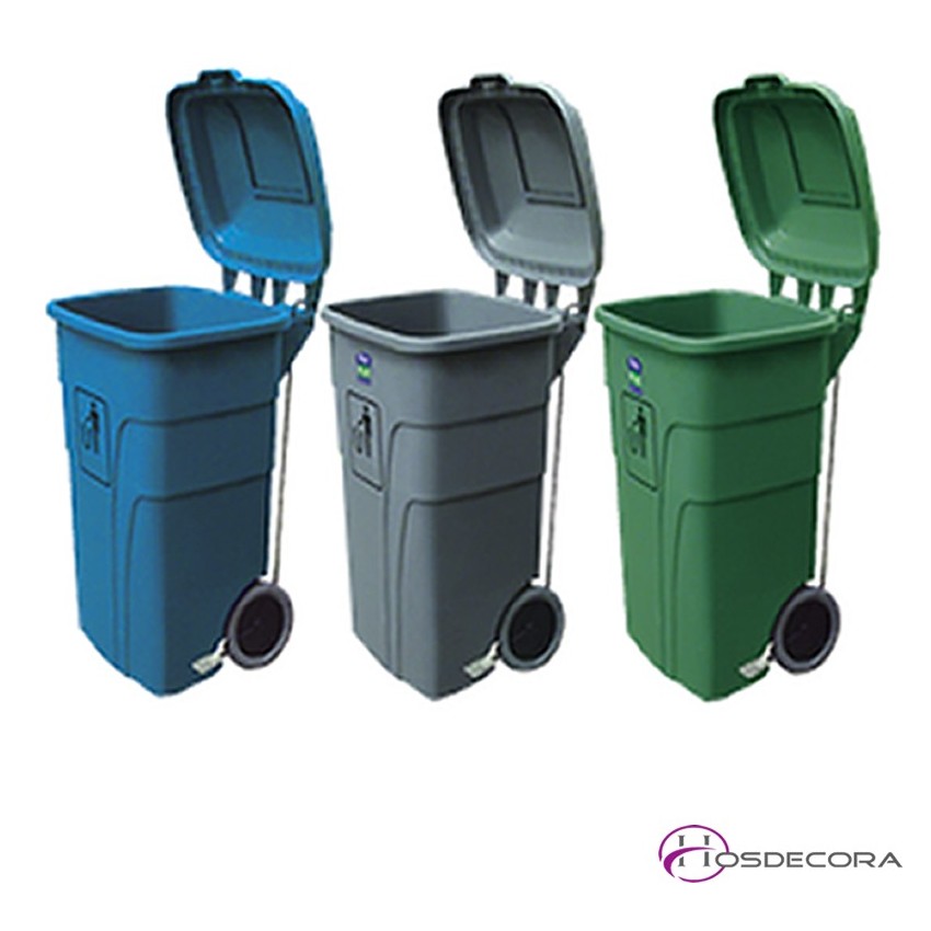 Cubo de basura con pedal de 2 cubos con tapa, de acero inoxidable,  contenedor de basura grande para clasificación, para baño, cocina (color  pedal
