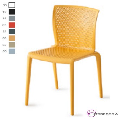 Silla de plastico amarilla Chella