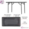 Mesa plegable capacidad 4/per. 125x63,5 cm - L120