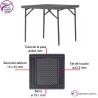 Mesa plegable capacidad 4/per. 91,4 x 91,4 cm - XXL90