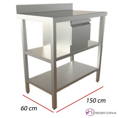 Cafetero ECO en acero Inox 150x60 cm. 44-MCFE156