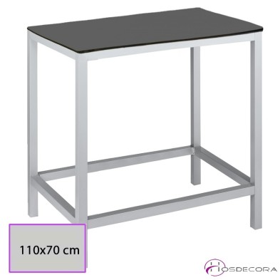 Mesa Horra con reposapiés para taburetes