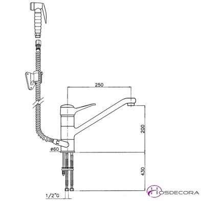 Grifo de ducha dos aguas  50-GDHM2