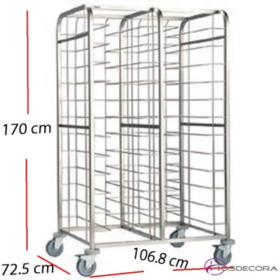 Carro bandejero inox 24 guías - 106,8 x 72.5 cm