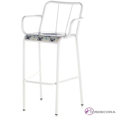 Taburete con brazos asiento formica - CASA