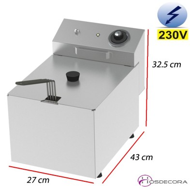 Freidora eléctrica de sobremesa 8 Litros - 5.5 Kw.