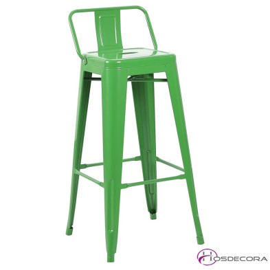 Taburete con respaldo de acero Brillante Retro- ANSO