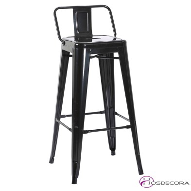 Taburete con respaldo de acero Brillante Retro- ANSO