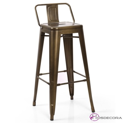 Taburete con respaldo de acero Brillante Retro- ANSO