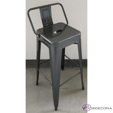 Taburete con respaldo de acero Brillante Retro- ANSO
