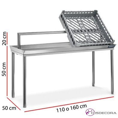 Estantería de sobremesa para cestas de 110 o 160 cm x 50 cm