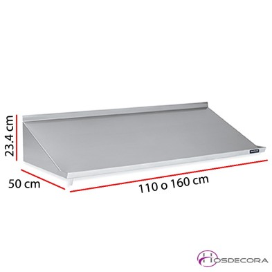 Estantería mural inclinada para cestas de 110 o 160 cm x 50 cm