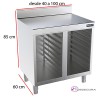 Mueble con cuerpo de guías encimera mural desde 40 cm x 70 fondo