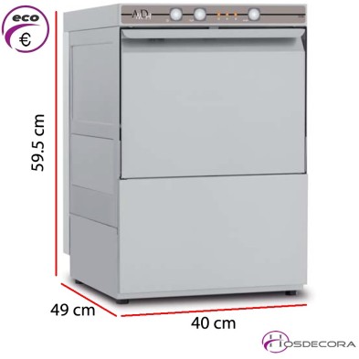 Lavavasos para bar 35x35- Altura útil 29 cm. 63-AMDH 350