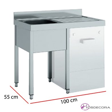 Fregadero para lavavajillas 100 o 140 x 55 cm -1 o 2 pozas