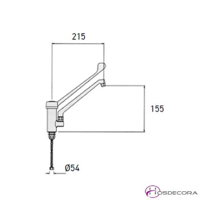 Grifo sobremesa con caño giratorio y mando gerontológico gau-mg