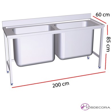 Fregadero gran capacidad dos cubeta 06-054018