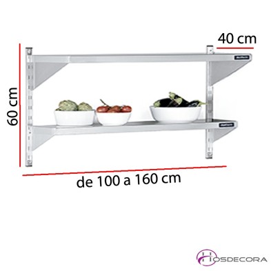 Estantería de pared para ingredientes fondo 40 cm
