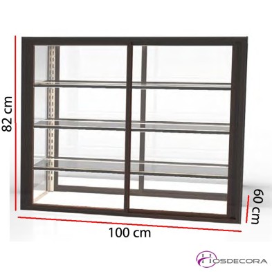 Vitrina expositora neutra Acceso trasero o frontal 3 estantes IN-100-80N