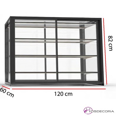 Vitrina expositora Neutra Acceso trasero/frontal 3 estantes IN-120-80N