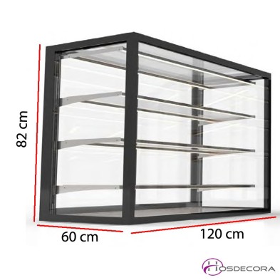Vitrina expositora Neutra Acceso trasero/frontal 3 estantes IN-120-80N
