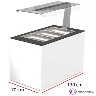 Mesas de Buffet con antiesputos 130x70 cm BUF65A