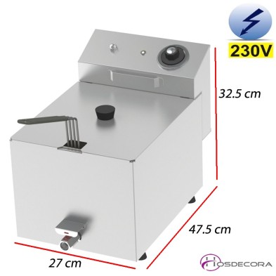 Freidora eléctrica de sobremesa 8 Litros - 3.8Kw.