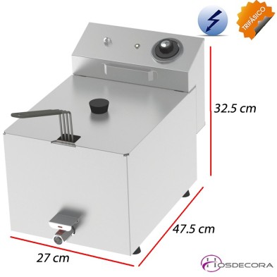 Freidora eléctrica de sobremesa 8 Litros - 6 KW