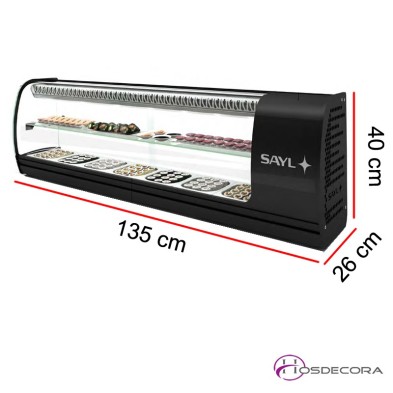 Vitrina SLIM para tapas y sushi doble 7 bandejas
