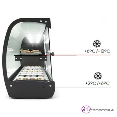 Vitrina SLIM para tapas y sushi doble 7 bandejas