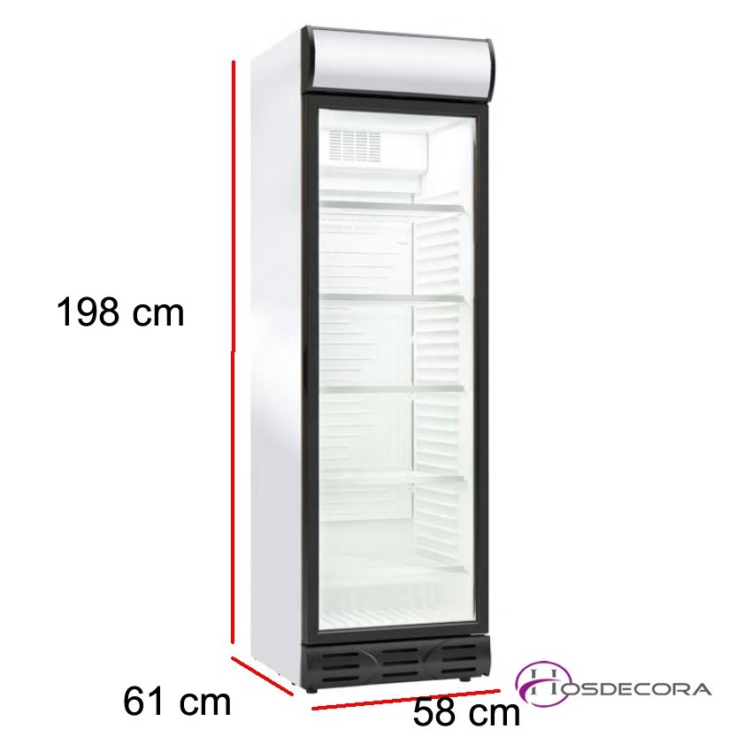 Armario refrigerado 360 Litros puerta cristal