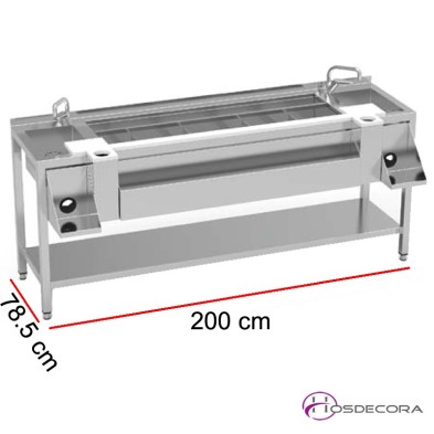 Mesa doble preparación cóctel con estante MBCN-200-E