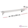 Estantería tubular de 100 a 200 cm con 40 de Fondo