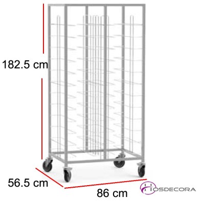Carro bandejero acero inox 24 guías 86 x 56.5 cm