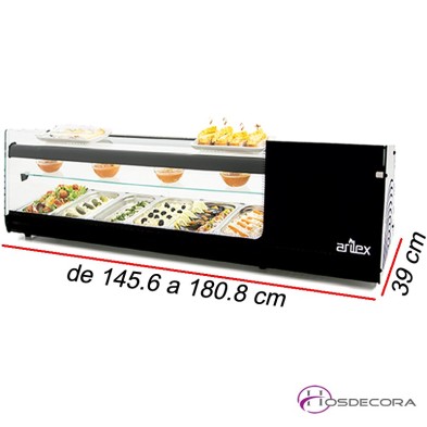 Vitrina refrigerada de tapas VT TRIPLE 6 - 8 bandejas