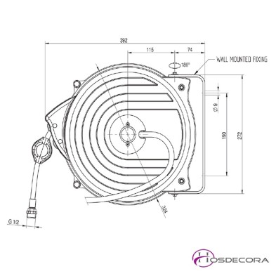 Ducha de Lavado Enrrollable 5 Metros