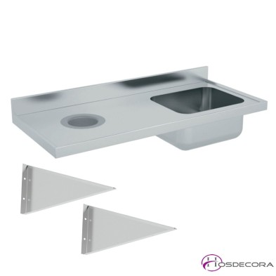 Fregadero con aro de desbarce 140 X 60 cm