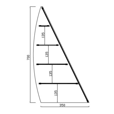 Vitrina Neutra Vertical 600x350x700 metacrilato