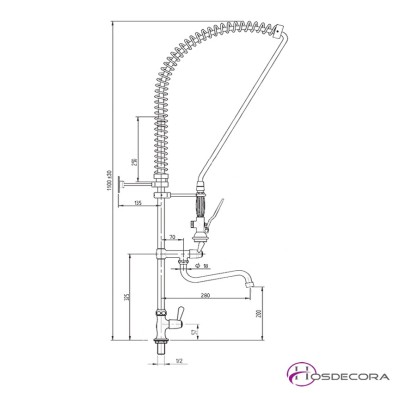 Grifo de ducha 1 agua con grifo 66-IDG03009