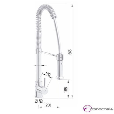 Grifo monomando caño muelle flexible 1 agua 66-IDG33510