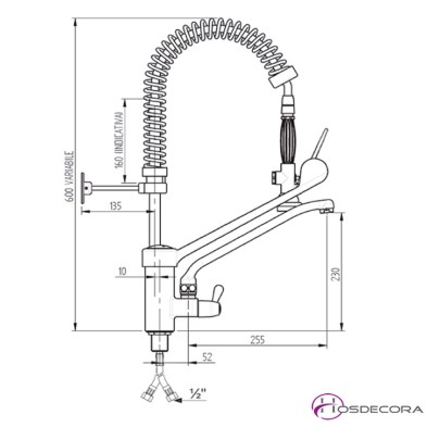 Grifo dos aguas gerontológico con ducha 66-IDG03025