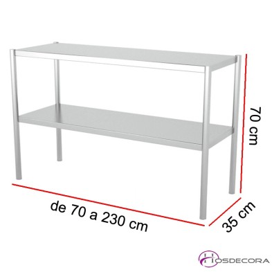 Estante doble de sobremesa Fondo 35 - Largo desde 70 a 230 cm